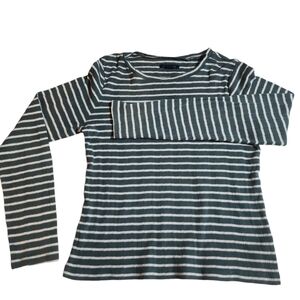 American Eagle Women’s Cropped Long Sleeeve T -shirt Size Large Striped
